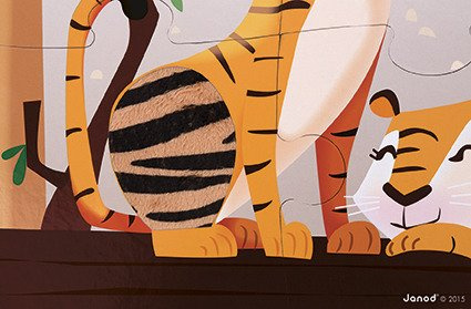 Janod Puzzle sensoryczne 20 elementów Wycieczka do zoo