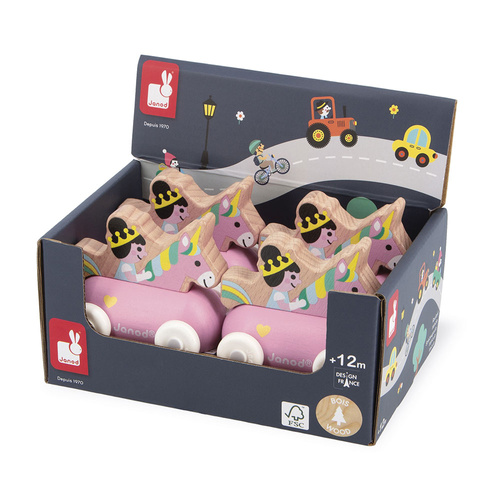 Janod Pojazd Księżniczka i jednorożec Zaczarowane królestwo Cross Roads 12m+