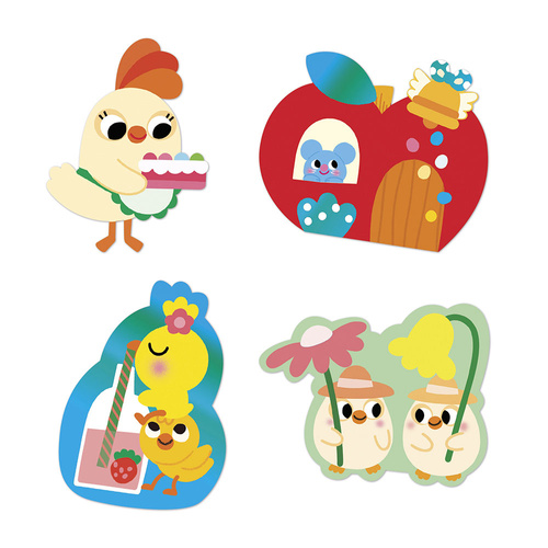 Janod Duże naklejki 50 szt. Wiosna 18m+