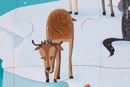 Janod Puzzle sensoryczne 20 elementów Lodowa kraina