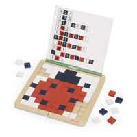 Janod Drewniana układanka mozaika piksele Symetria i kodowanie 4w1 5+