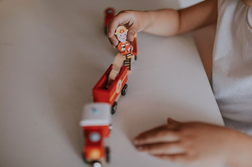 Janod Pociąg drewniany Straż pożarna Story