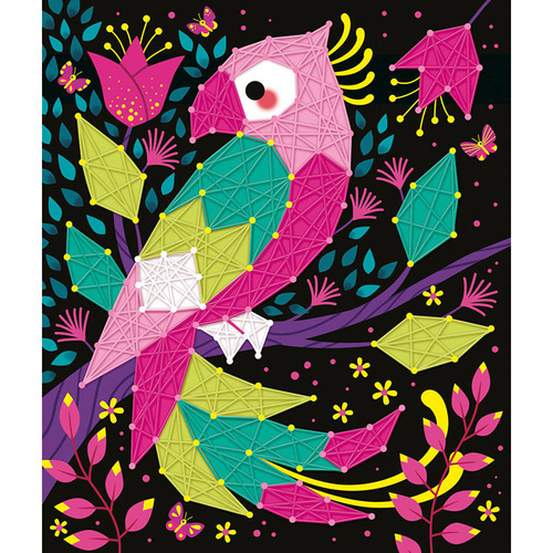 Janod Zestaw kreatywny Przeplatanka 3D String art Zwierzęta dżungli 8+