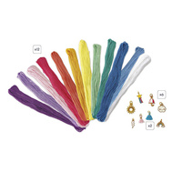 Janod Zestaw kreatywny do tworzenia biżuterii Tęczowe bransoletki 30 szt. 8+