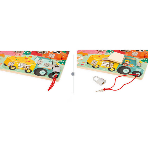 Janod Drewniana tablica manipulacyjna Farma 3+