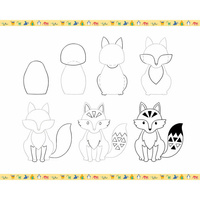 Janod Zestaw kreatywny Rysowanie krok po kroku Zwierzęta 20 rysunków 7+