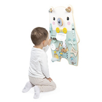 Janod Duża drewniana tablica manipulacyjna 20 aktywności Miś Pure 18m+