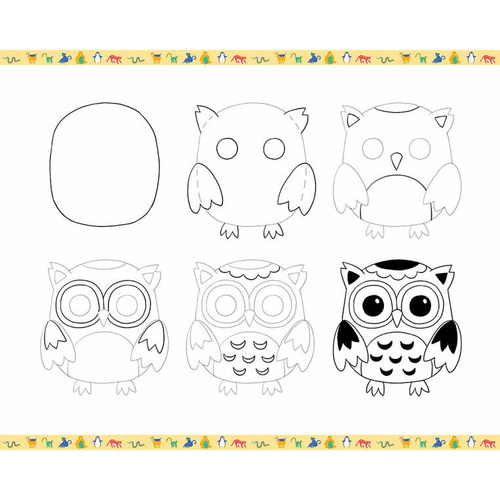 Janod Zestaw kreatywny Rysowanie krok po kroku Zwierzęta 20 rysunków 7+