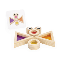 Janod Klocki drewniane przeźroczyste kolorowe sensoryczne 12 m+