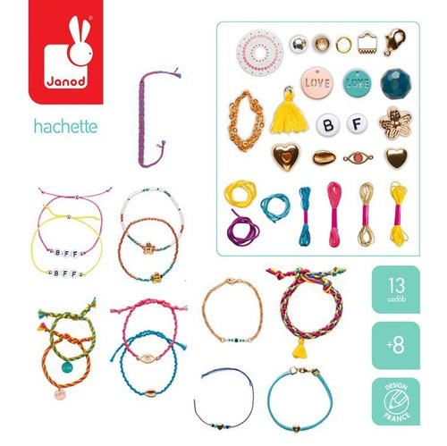 Janod Zestaw do tworzenia biżuterii Bransoletki przyjaźni 8+