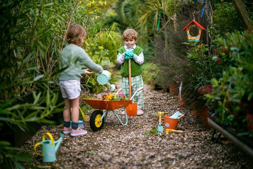 Janod Mały ogrodnik Metalowy szpadel pomarańczowy