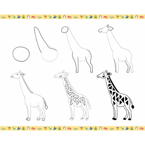 Janod Zestaw kreatywny Rysowanie krok po kroku Zwierzęta 20 rysunków 7+