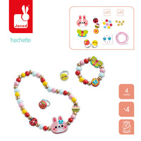 Janod Zestaw kreatywny do tworzenia biżuterii z drewna Ogród kwiatów 4+