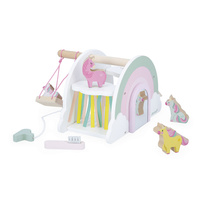 Janod Drewaniany domek jednorożców z 5 akcesoriami Jednorożce 18m+