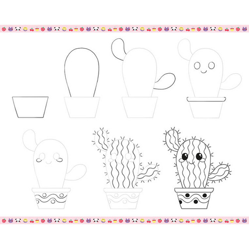 Janod Zestaw kreatywny Rysowanie krok po kroku Modele kawaii 20 rysunków 7+