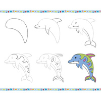 Janod Zestaw kreatywny Rysowanie krok po kroku z brokatowymi markerami 20 rysunków i kolorowanek 6+