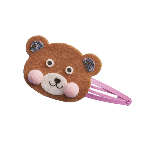 Janod Zestaw kreatywny do tworzenia biżuterii Brokatowe spinki do włosów Leśne zwierzątka 5+