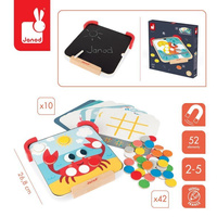 Janod Układanka drewniana magnetyczna z tablicą Uczę się kolorów 