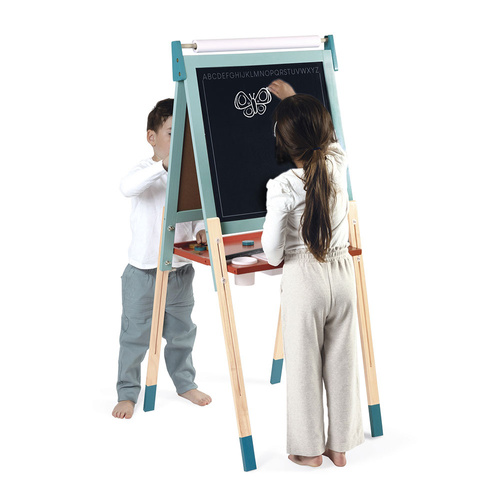 Janod Duża drewniana tablica ewolucyjna z 14 akcesoriami 3+