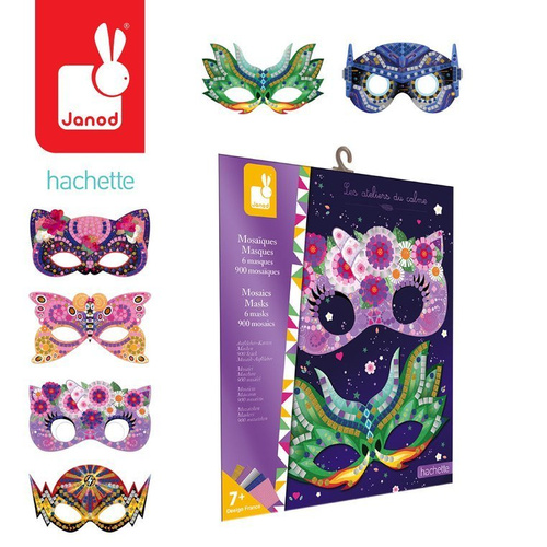 Janod Zestaw kreatywny Mozaika Maski 7+