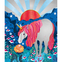 Janod Zestaw kreatywny Malowanie farbami perłowymi i 3D Jednorożce 7+