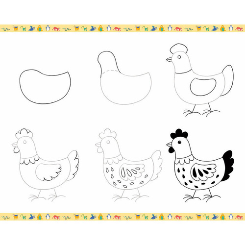 Janod Zestaw kreatywny Rysowanie krok po kroku Zwierzęta 20 rysunków 7+