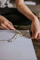 Janod Zestaw kreatywny Malowanie łańcuszkiem Pouring painting Kwiaty I love creativity 8+