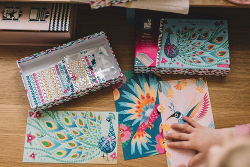 Janod USZKODZONE OPAKOWANIE Zestaw artystyczny Czarodziejskie cyrkonie Piękne ptaki 7+