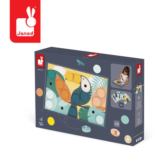Janod Układanka pierwsza drewniana mozaika 2+