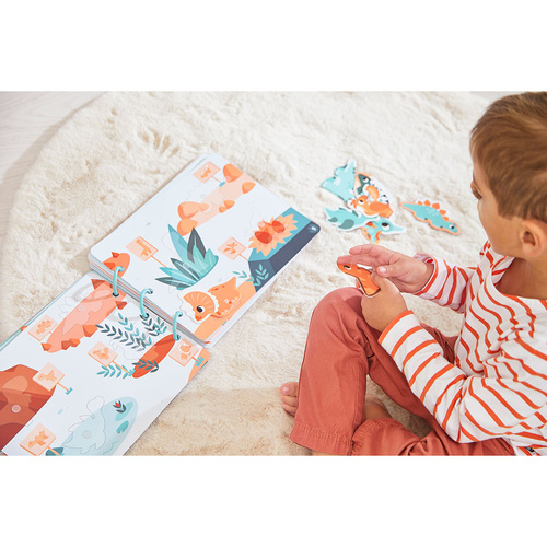 Janod Książeczka z zadaniami Busy Book Dinozaury 3+