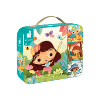 Janod Puzzle progresywne w walizce Pory roku 4 układanki – 6, 9, 12 i 16 elementów 2+