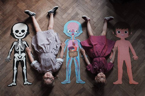 Janod Puzzle edukacyjne gigantyczne Ciało człowieka 50, 75 i 100 elementów 5 +