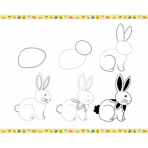 Janod Zestaw kreatywny Rysowanie krok po kroku Zwierzęta 20 rysunków 7+