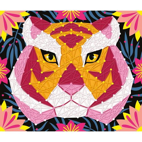 Janod Zestaw kreatywny Przeplatanka 3D String art Zwierzęta dżungli 8+