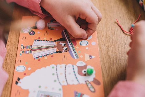 Janod Zestaw artystyczny Pompony Lamy 4+