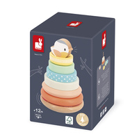 Janod Układanka piramida drewniana Gniazdko Pure 12 m+