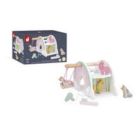 Janod Drewaniany domek jednorożców z 5 akcesoriami Jednorożce 18m+