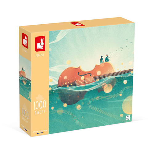 Janod USZKODZONE OPAKOWANIE Puzzle artystyczne Podróż na skrzypcach 1000 elementów 9+ Made in Poland