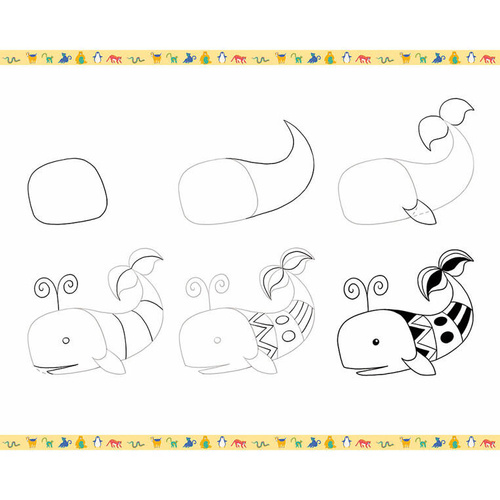 Janod Zestaw kreatywny Rysowanie krok po kroku Zwierzęta 20 rysunków 7+