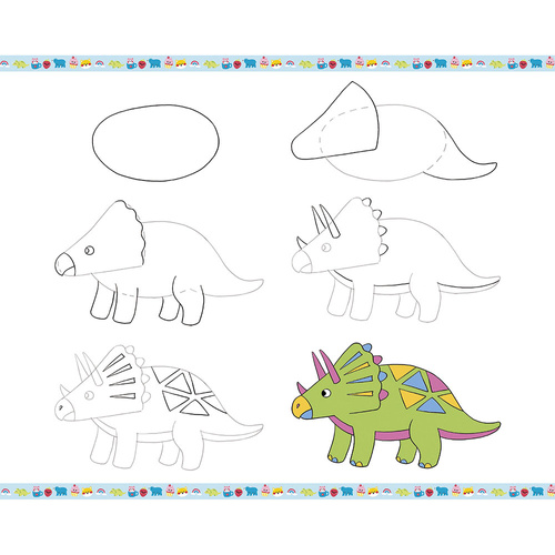 Janod Zestaw kreatywny Rysowanie krok po kroku z brokatowymi markerami 20 rysunków i kolorowanek 6+