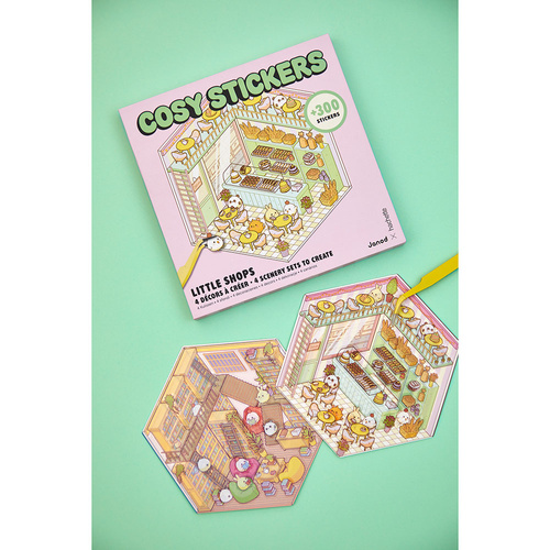 Janod Zestaw kreatywny Scenki do wyklejania z mini naklejkami i pęsetą Cosy stickers Sklep