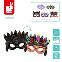 Janod Zestaw kreatywny Do zdrapywania Maski karnawałowe 5+
