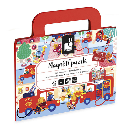 Janod Magnetyczne puzzle Straż pożarna Magneti'puzzles 36 el. 4+
