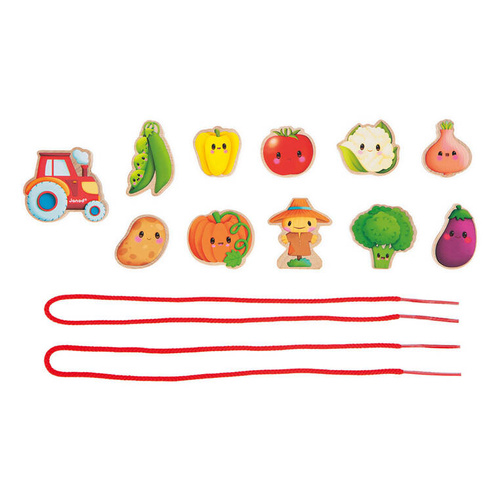 Janod Nawlekanka z drewnianymi warzywami Farma 2+