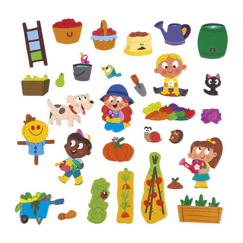 Janod Magnetyczna układanka W ogródku Magneti'stories 3+