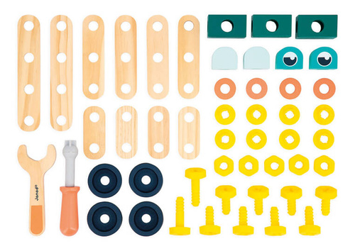 Janod Zestaw konstruktora 50 elementów Brico'kids 3+