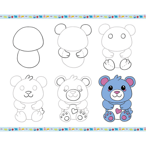 Janod Zestaw kreatywny Rysowanie krok po kroku z brokatowymi markerami 20 rysunków i kolorowanek 6+