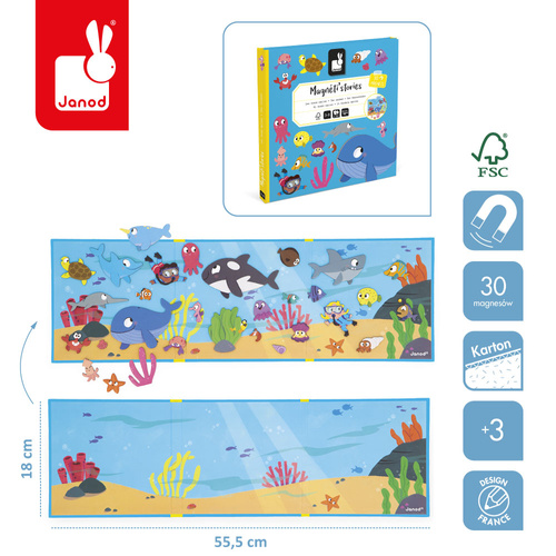 Janod Magnetyczna układanka Podwodny świat Magneti'stories 3+