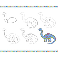 Janod Zestaw kreatywny Rysowanie krok po kroku z brokatowymi markerami 20 rysunków i kolorowanek 6+