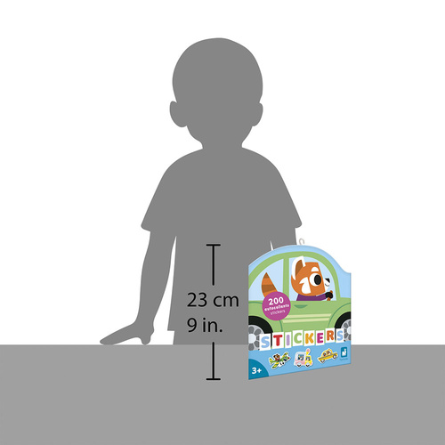 Janod Naklejki na arkuszach 200 szt. Pojazdy 3+